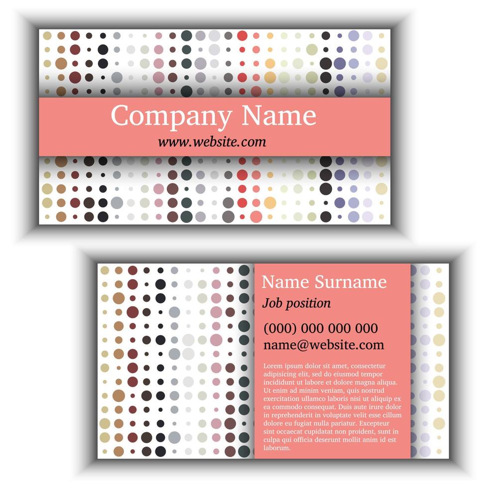Business card template with abstract background. Multicolored circles. vector