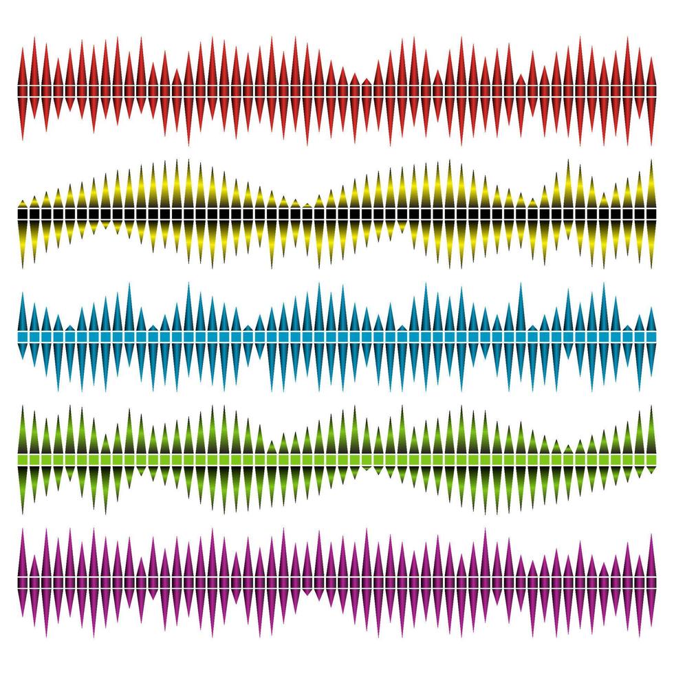 Sound waves vector set. Audio equalizer. Sound audio waves isolated on white background