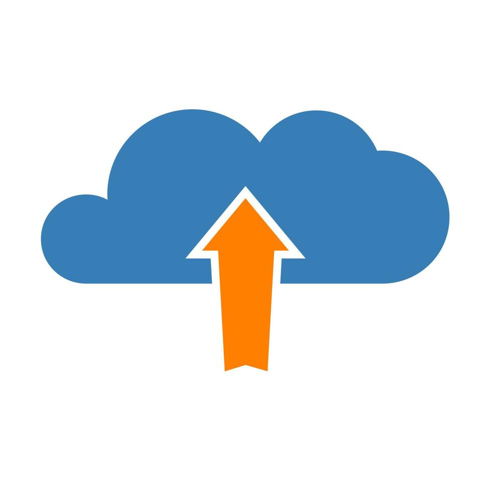 Upload cloud icon. Vector illustration.