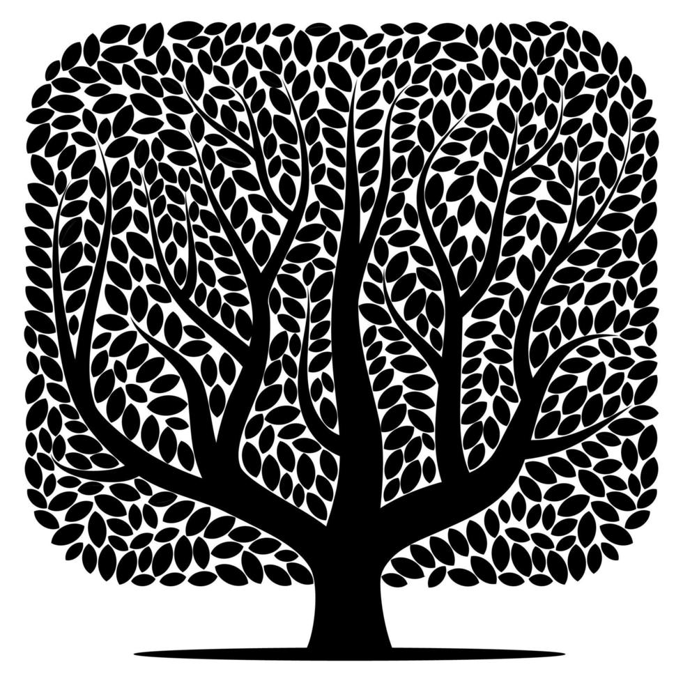 Vector silhouette of a tree isolated on a white background