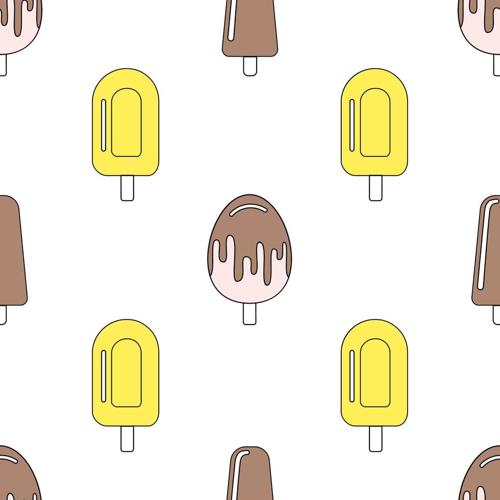 Seamless pattern with ice cream. Vector illustration.