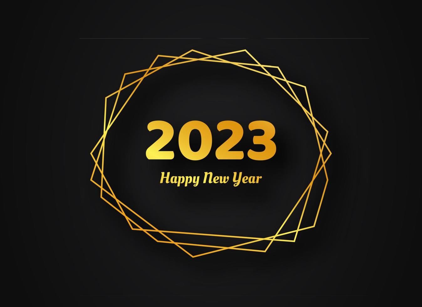 2023 feliz año nuevo fondo poligonal geométrico dorado vector