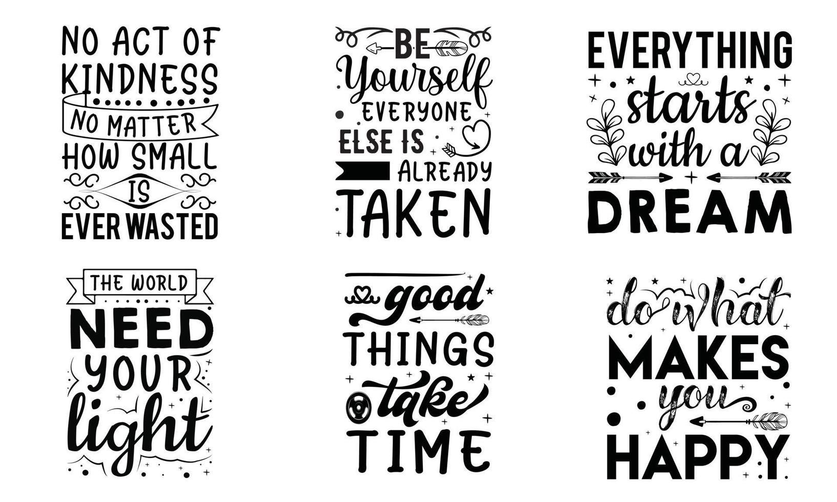 Set of motivational quotes vector