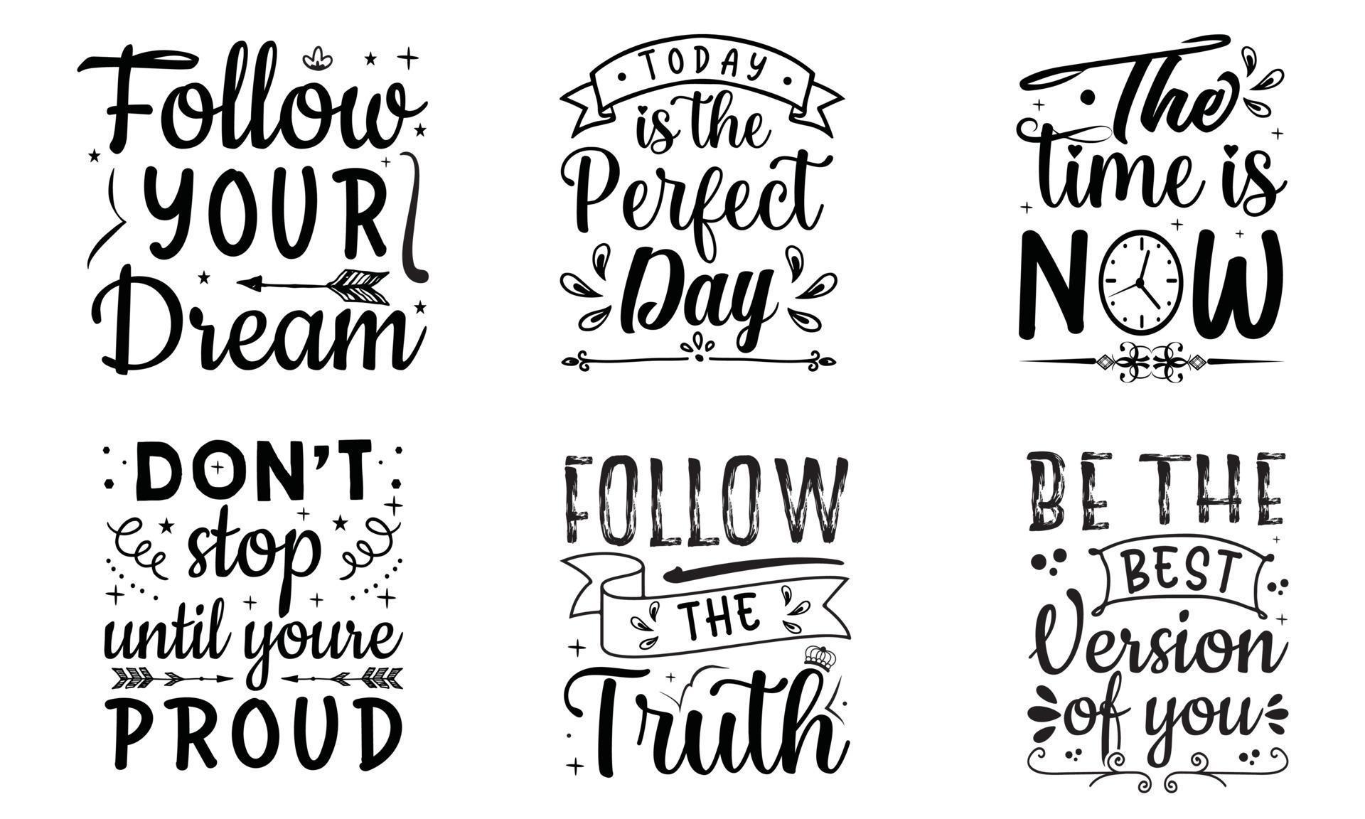 Set of motivational quotes 15449267 Vector Art at Vecteezy