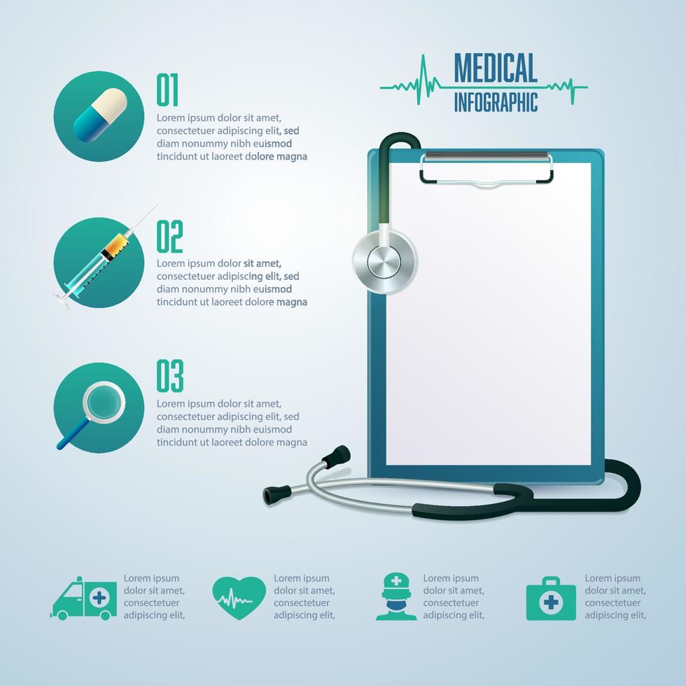 infografías de atención médica médica vector