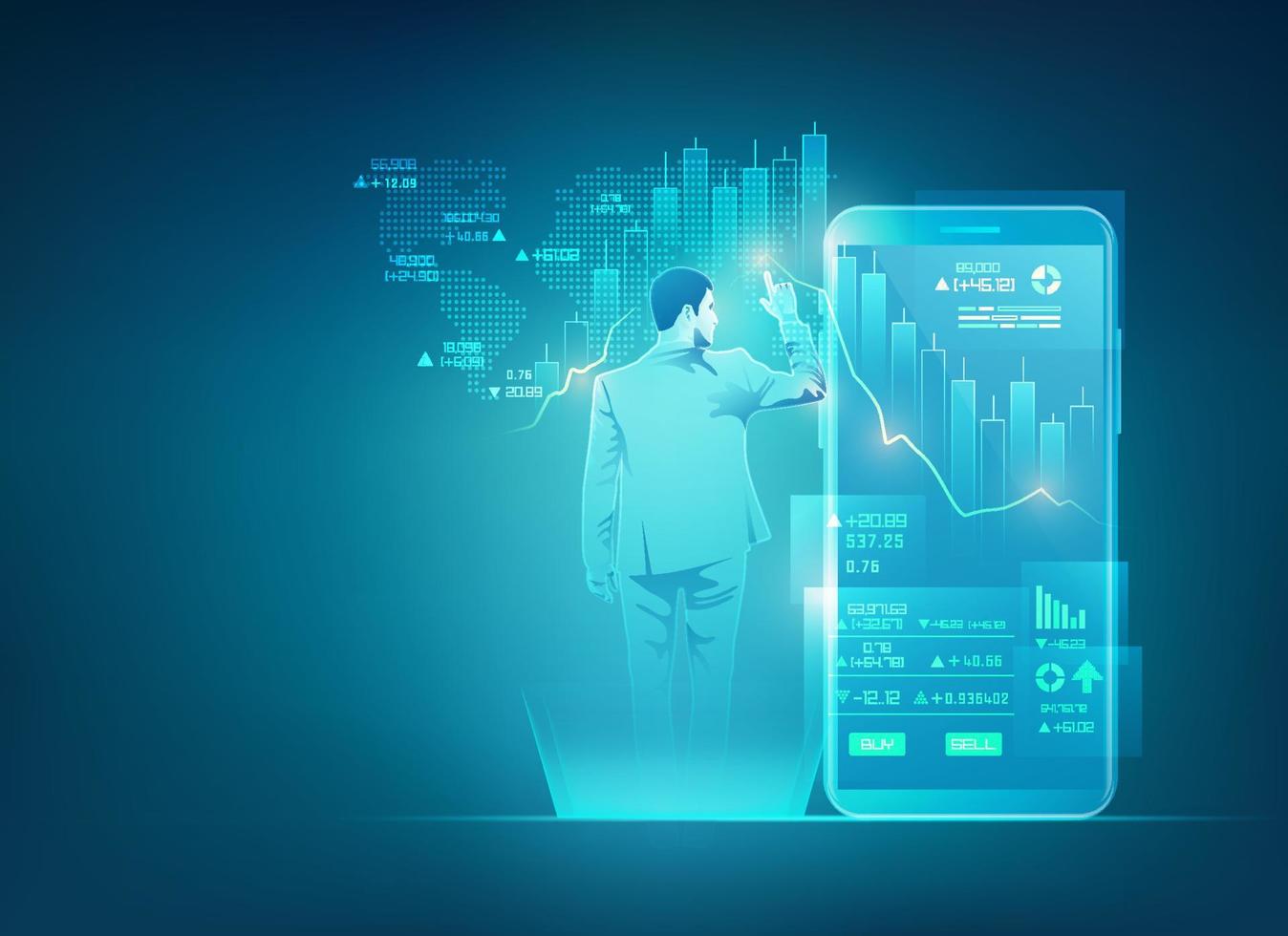online mobile trading vector