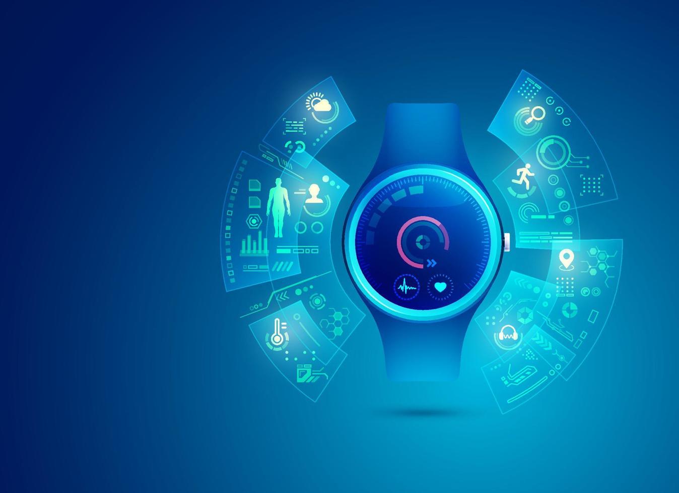 smart watch interface vector