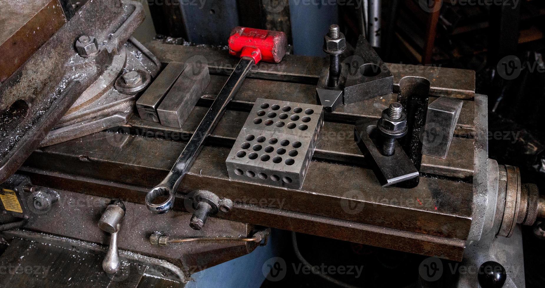CNC Bridgeport table fixtures and tooling photo