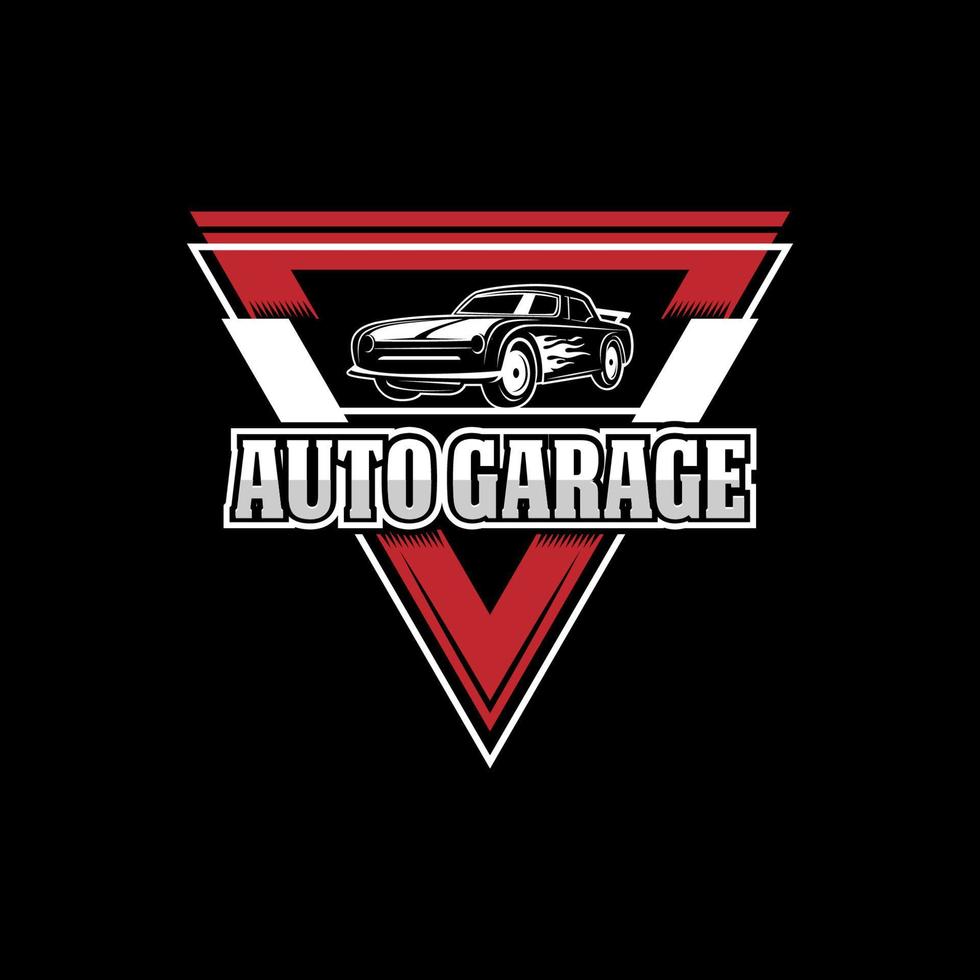 Car Garage rustic Logo Design, automotive repair logo template with rustic, vintage, retro style vector