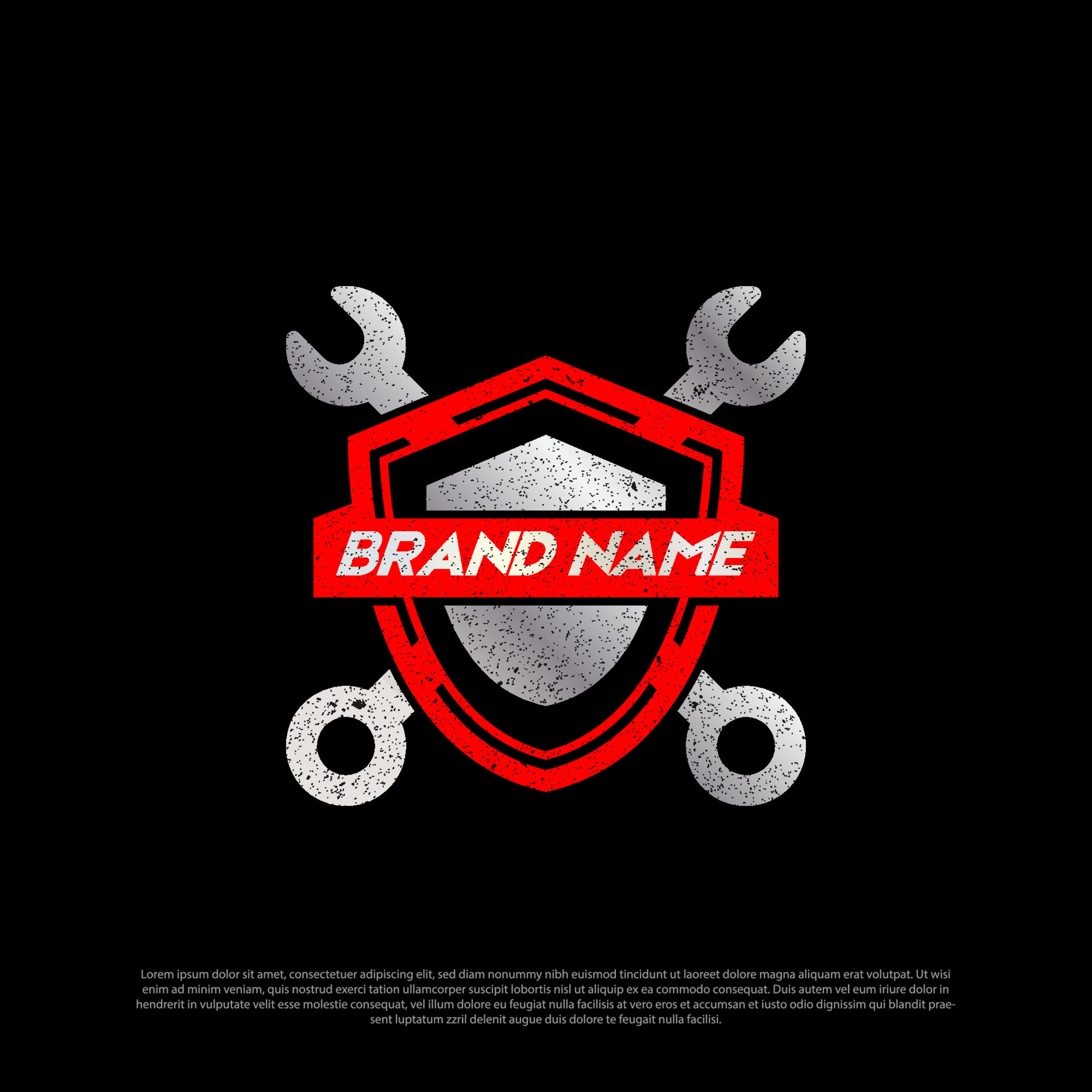 Car Protecting logo shield, repair service car logo badge free vector