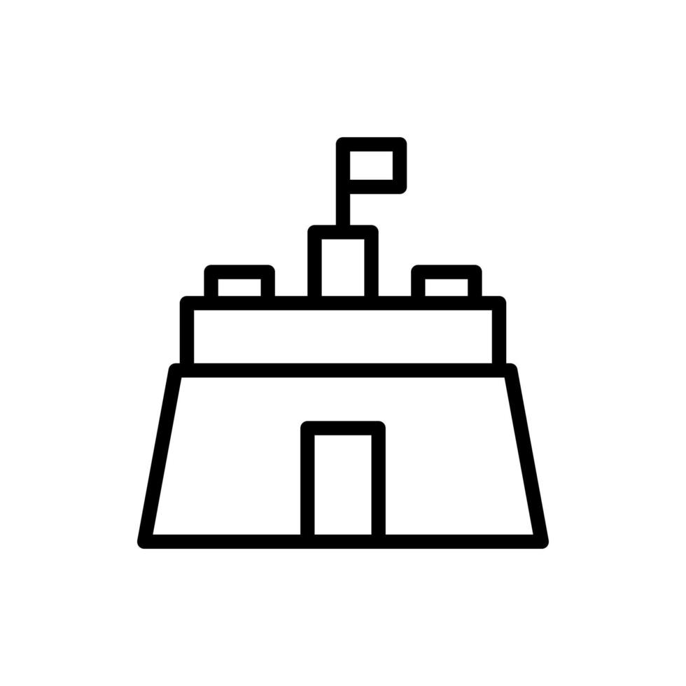 Ilustración de vector de icono de esquema de castillo de arena, inspiración de diseño de logotipo de temporada de verano