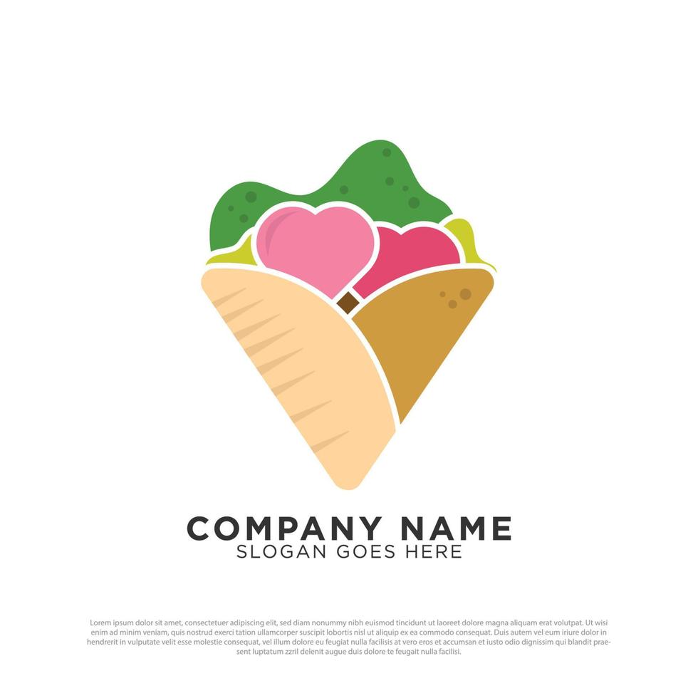 Inspiración en el diseño del logotipo de los amantes del kebab, plantilla de logotipo de comida rápida turca y árabe vector