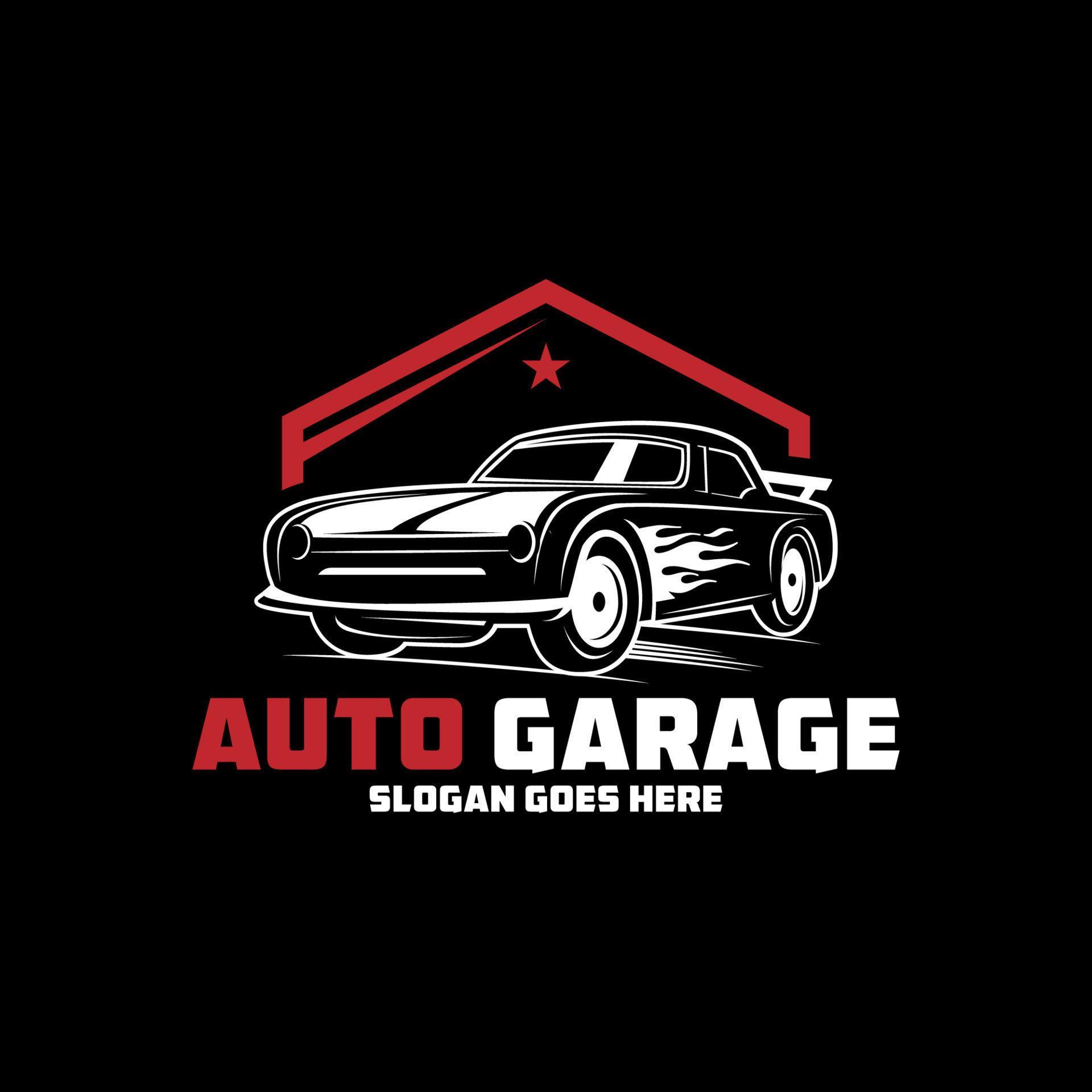 Auto Garage retro Logo Design, automotive repair logo template with