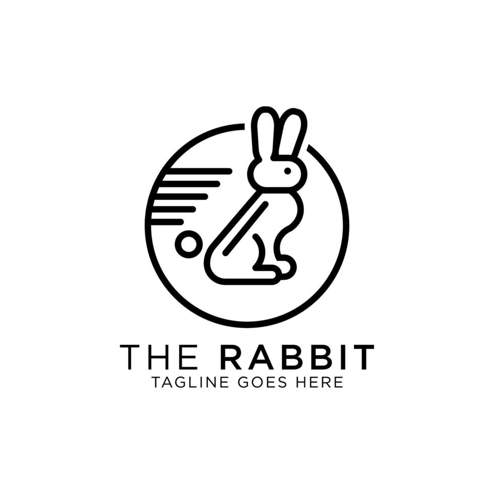 lindo vector de diseño de logotipo de arte de línea de conejo, mejor para inspiraciones de logotipos de mascotas