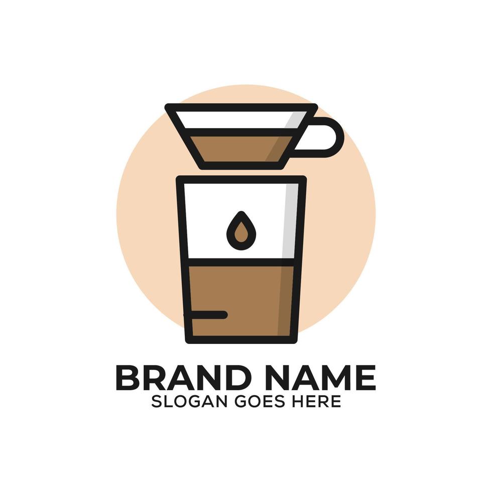 V60 coffee server logo design inspiration, can used coffee shop logo icon with flat design vector