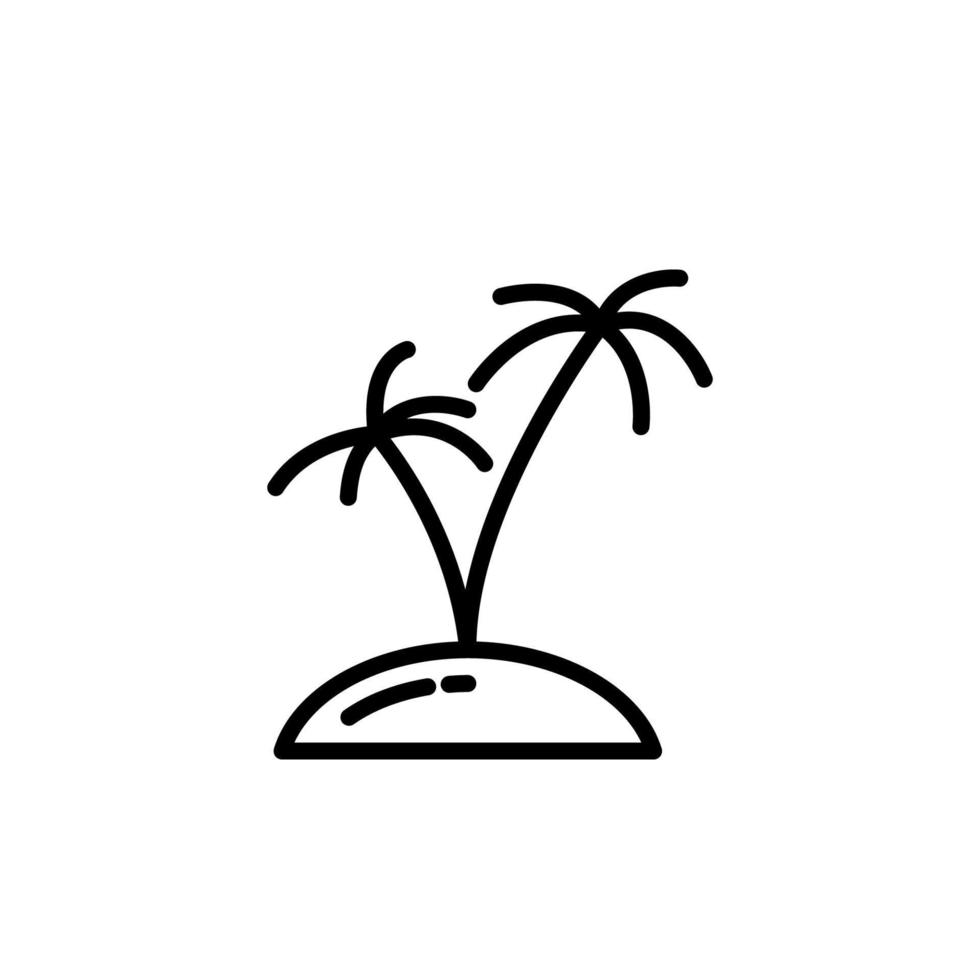 vector de icono de palmera simple, ilustración de signo de esquema de islas de playa de verano