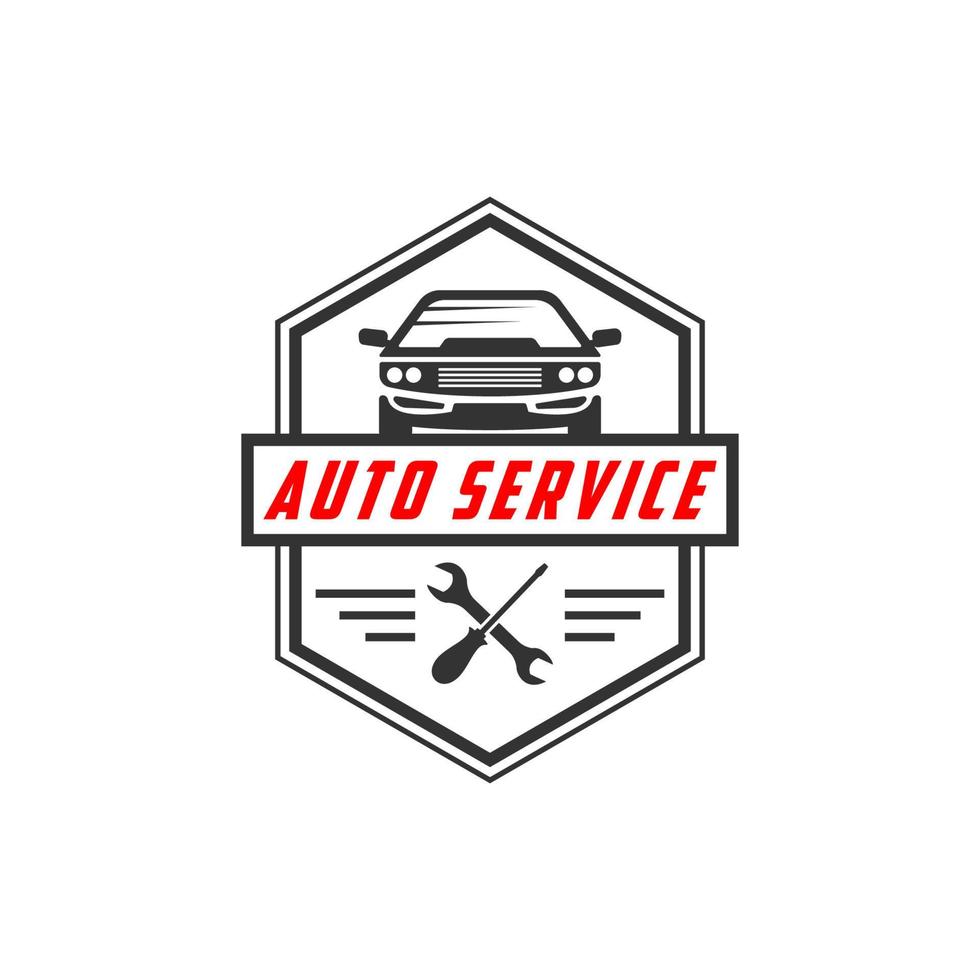 vector de diseño de escudo de logotipo de servicio de coche, mejor para tienda de coches, garaje, vector premium de logotipo de piezas de repuesto