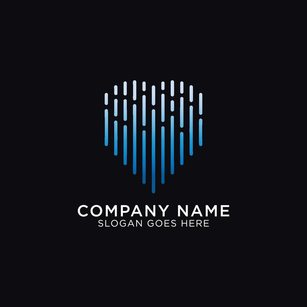 internet love technology with heart shape monogram style, the podcast logo design vector