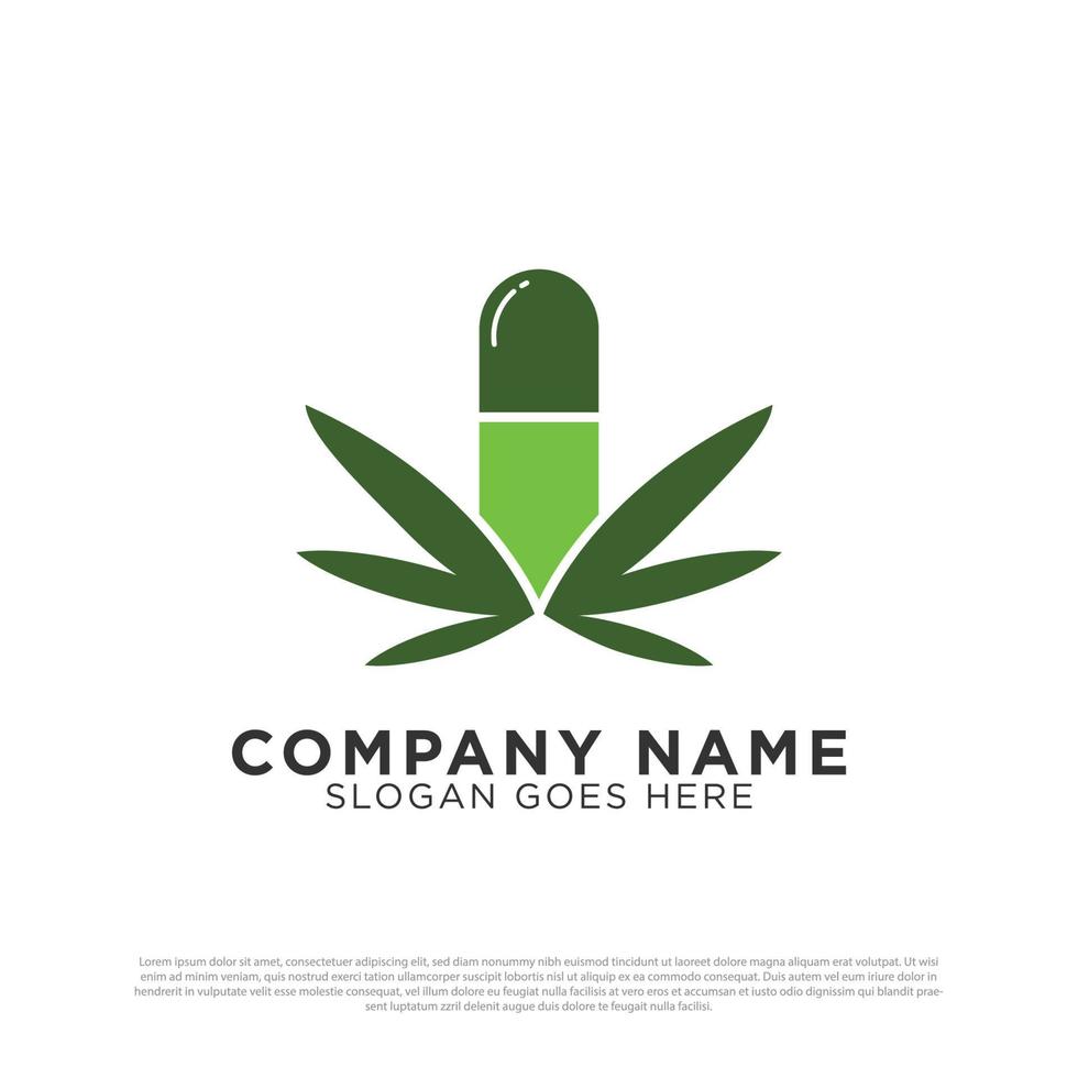 cannabis and marijuana medical logo design vector. Vector illustration and logotype template