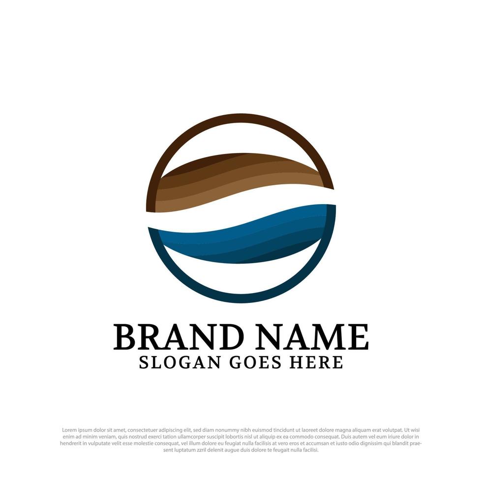 Modern Coffee bean logo design template in the circle, abstract logo for premium bean coffee vector