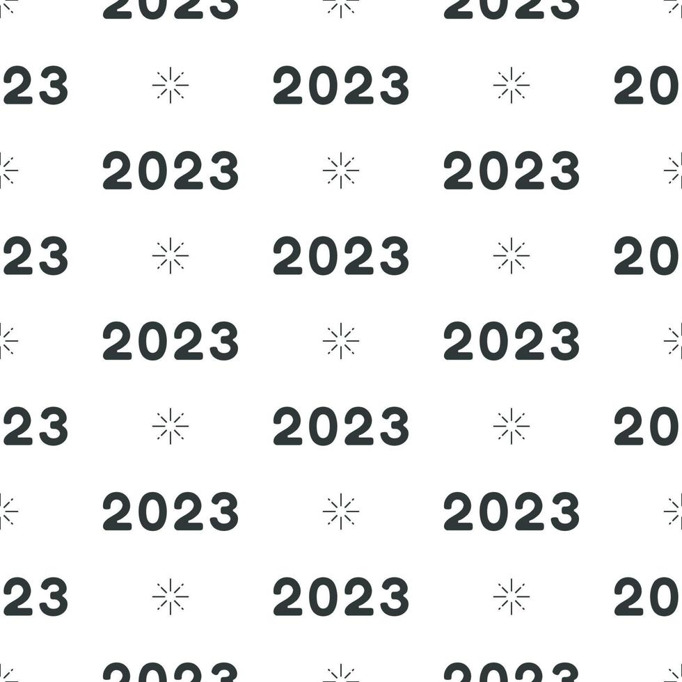 Happy New Year 2023 Seamless Pattern Design with Decoration in Template Hand Drawn Cartoon Flat Illustration vector