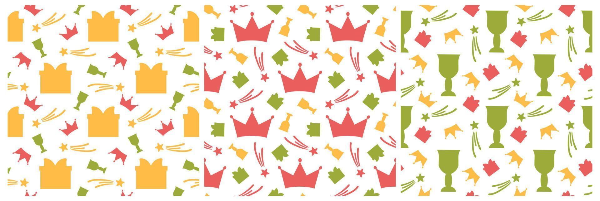 Set of Happy Epiphany Day Seamless Pattern Design Christian Festival to Faith in Template Hand Drawn Cartoon Flat Illustration vector