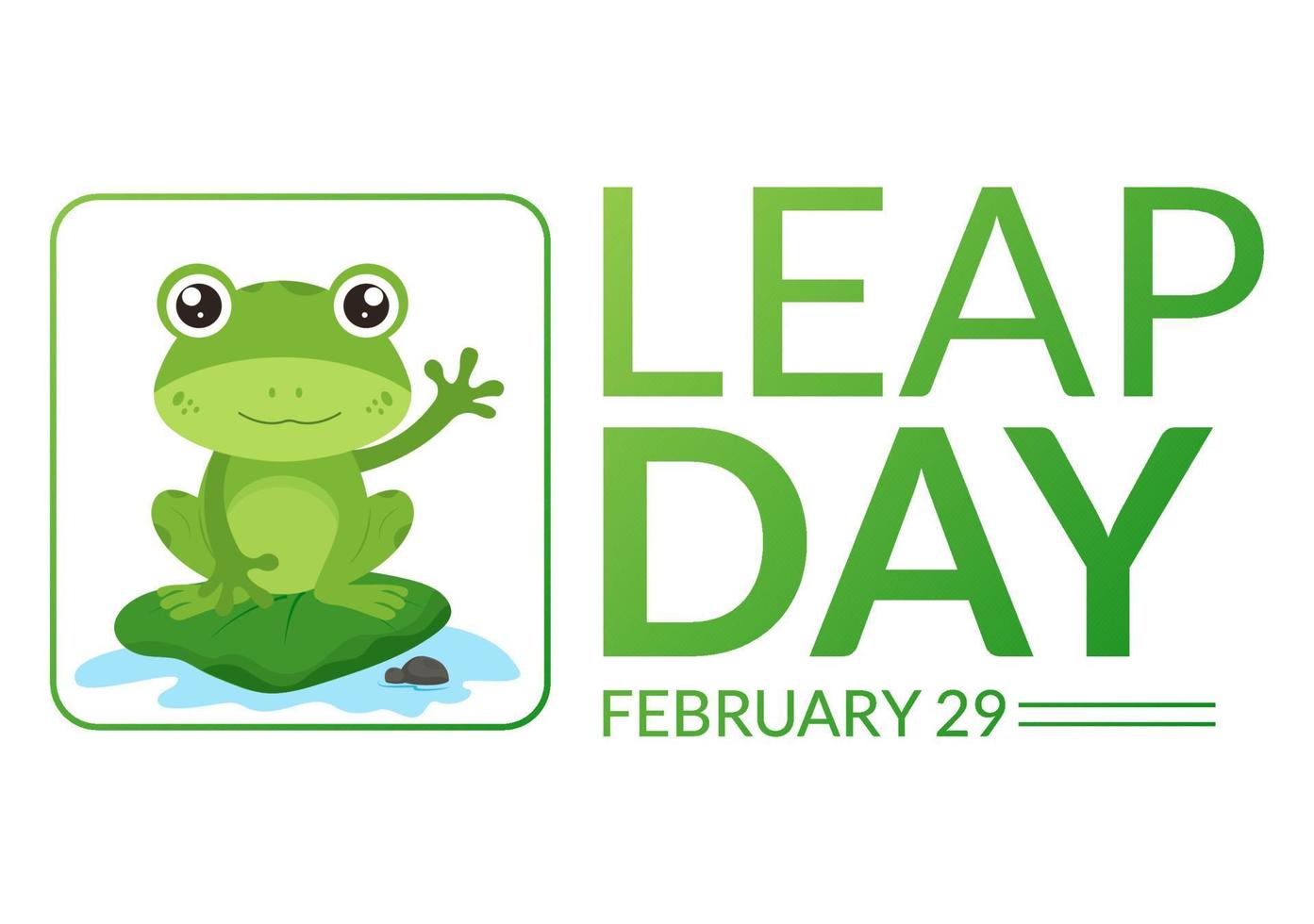 Happy Leap Day on 29 February with Cute Frog in Flat Style Cartoon Hand Drawn Background Templates Illustration vector