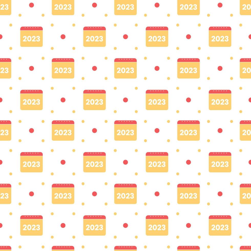 Happy New Year 2023 Seamless Pattern Design with Decoration in Template Hand Drawn Cartoon Flat Illustration vector
