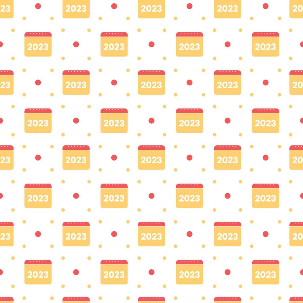 Happy New Year 2023 Seamless Pattern Design with Decoration in Template Hand Drawn Cartoon Flat Illustration vector