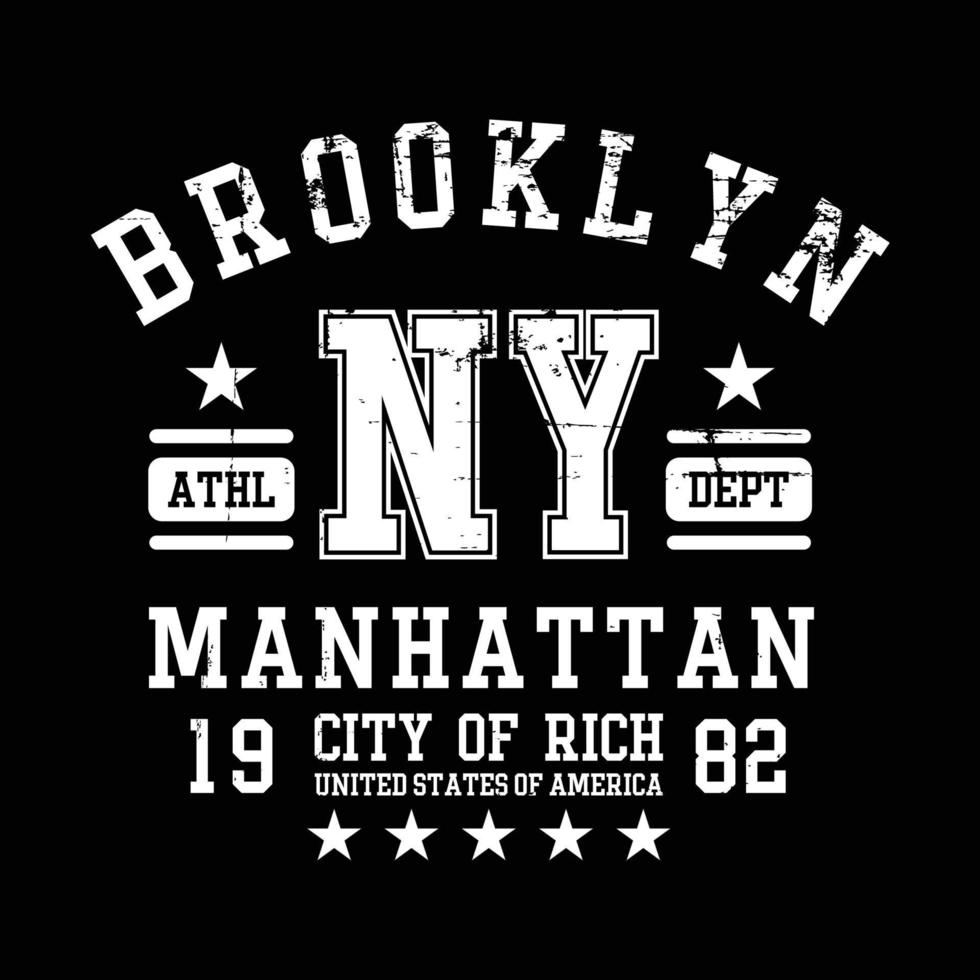 brooklyn, ny tipografía gráfica camiseta vector ilustración