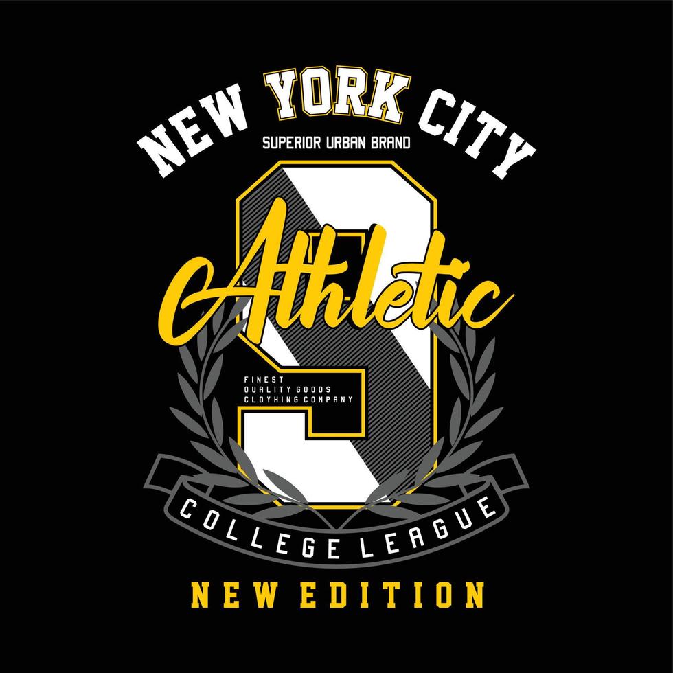 tipografía de diseño ciudad de nueva york para camiseta estampada vector