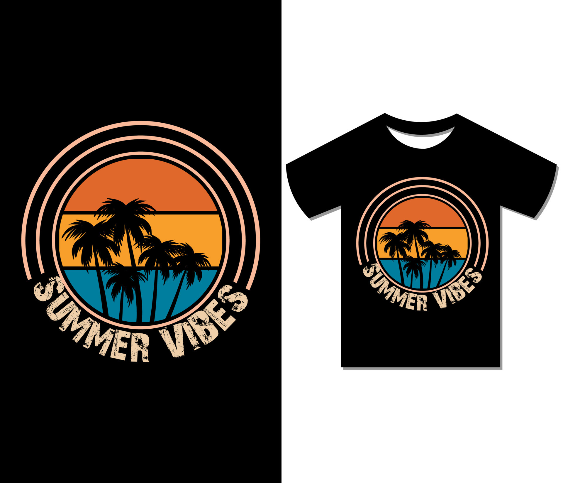 Summer Vibes Tshirt Design. Ready to print for apparel, poster ...