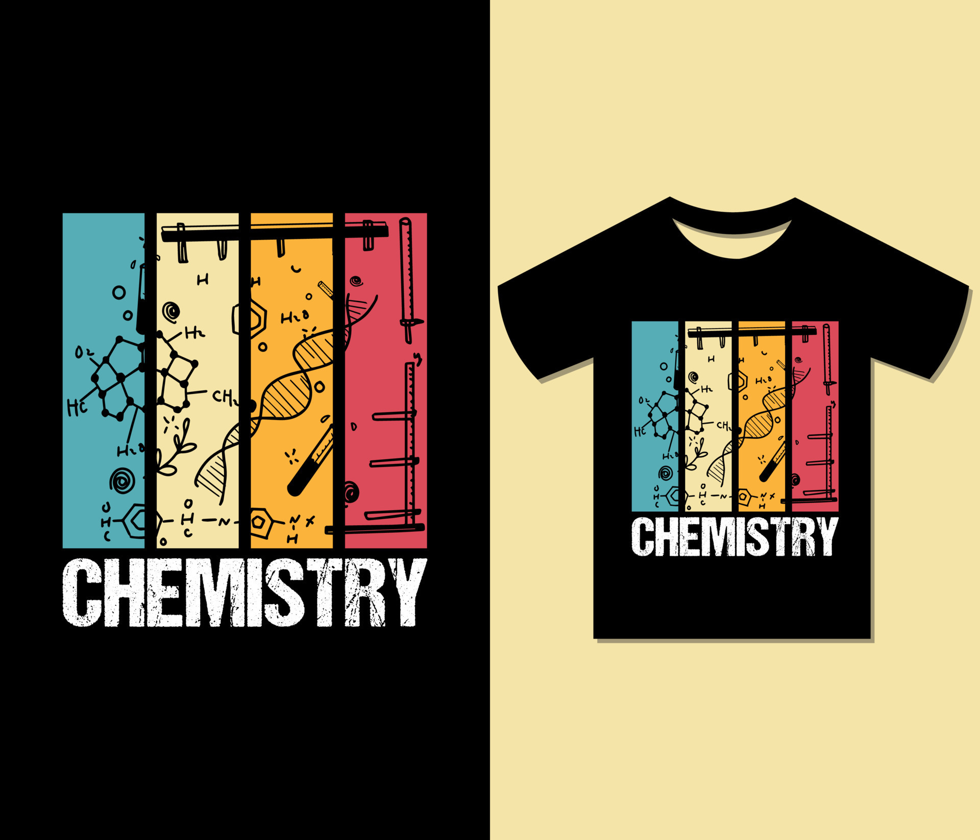 Chemistry Tshirt Design. Ready to print for apparel, poster