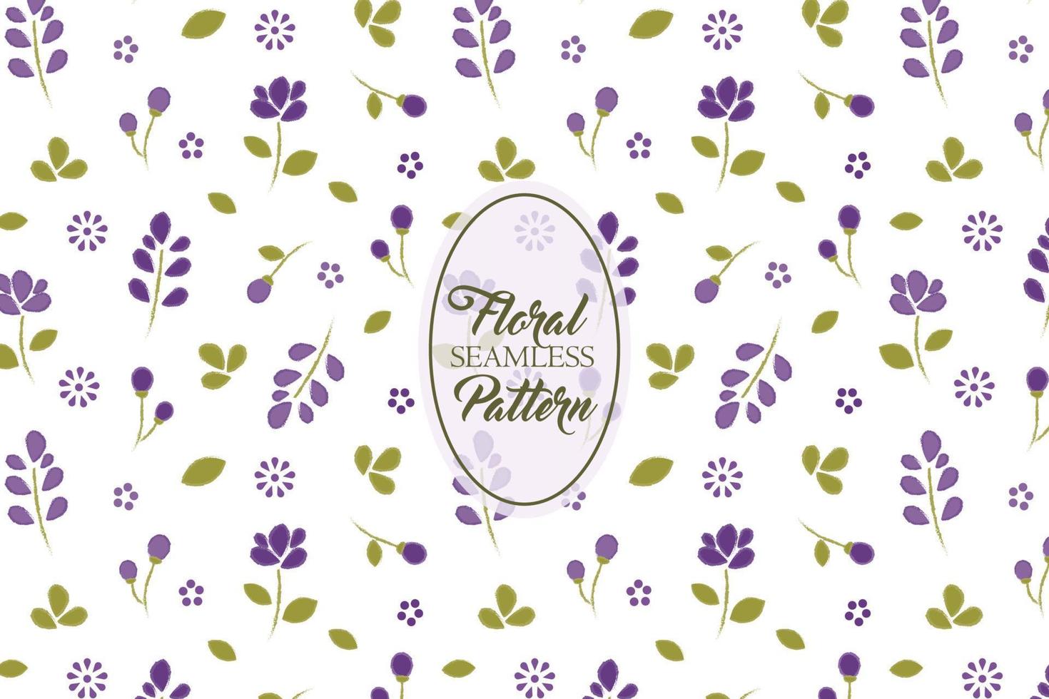 Cute purple floral garden abstract seamless repeat pattern vector