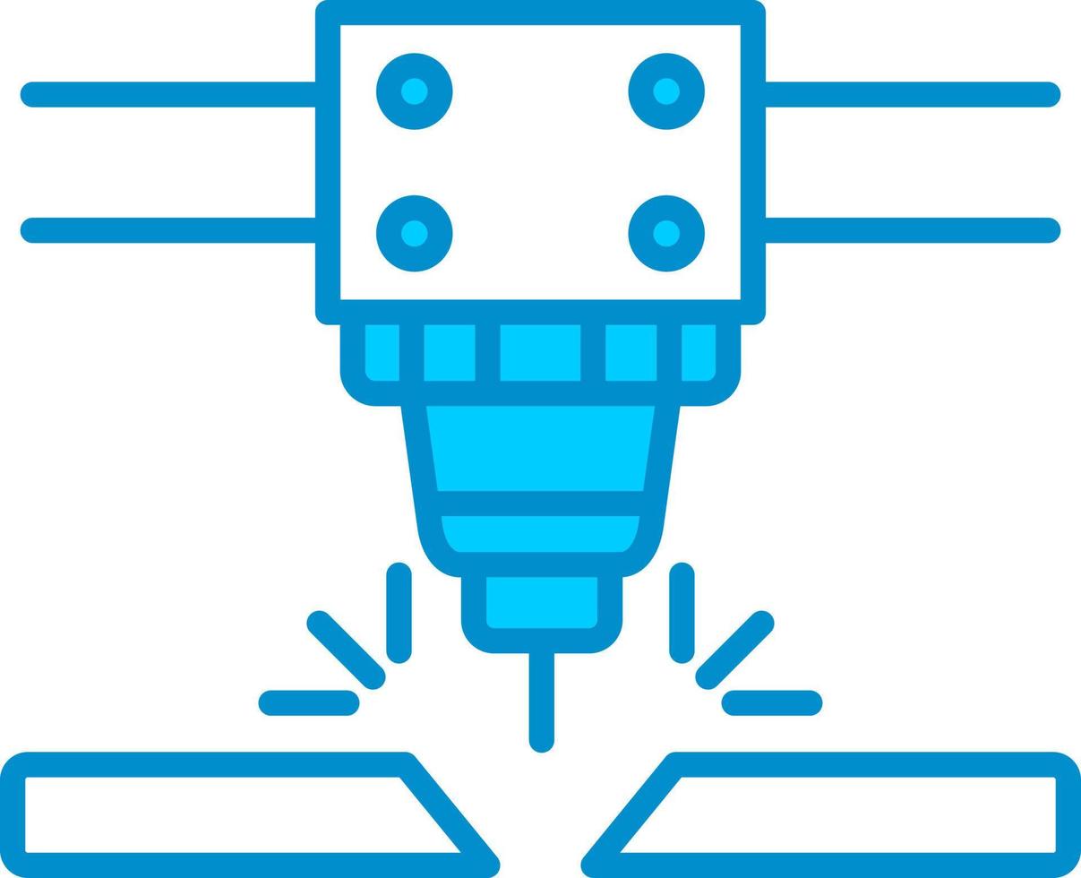 Laser Cutting Machine Creative Icon Design vector