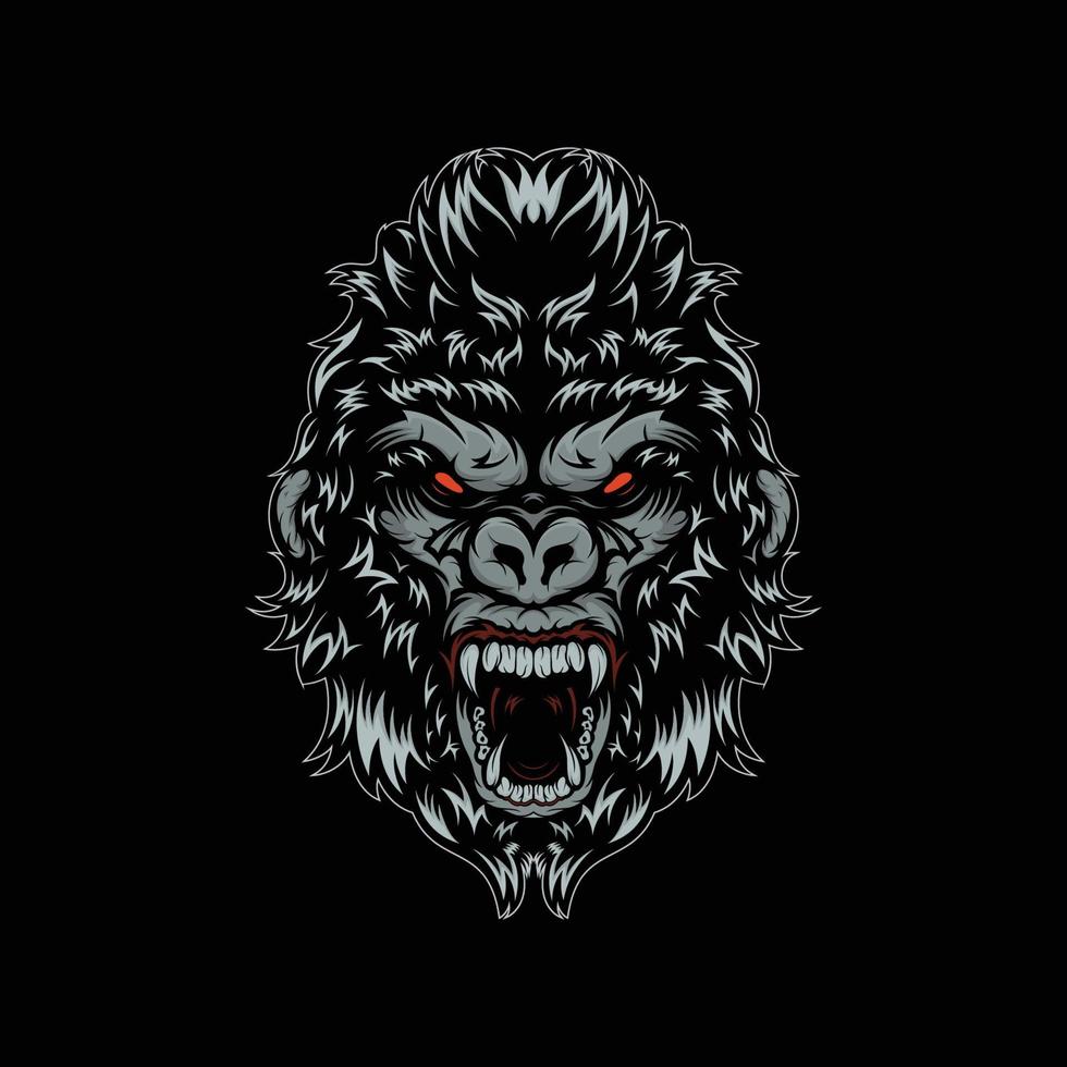 Head Gorilla Illustration vector