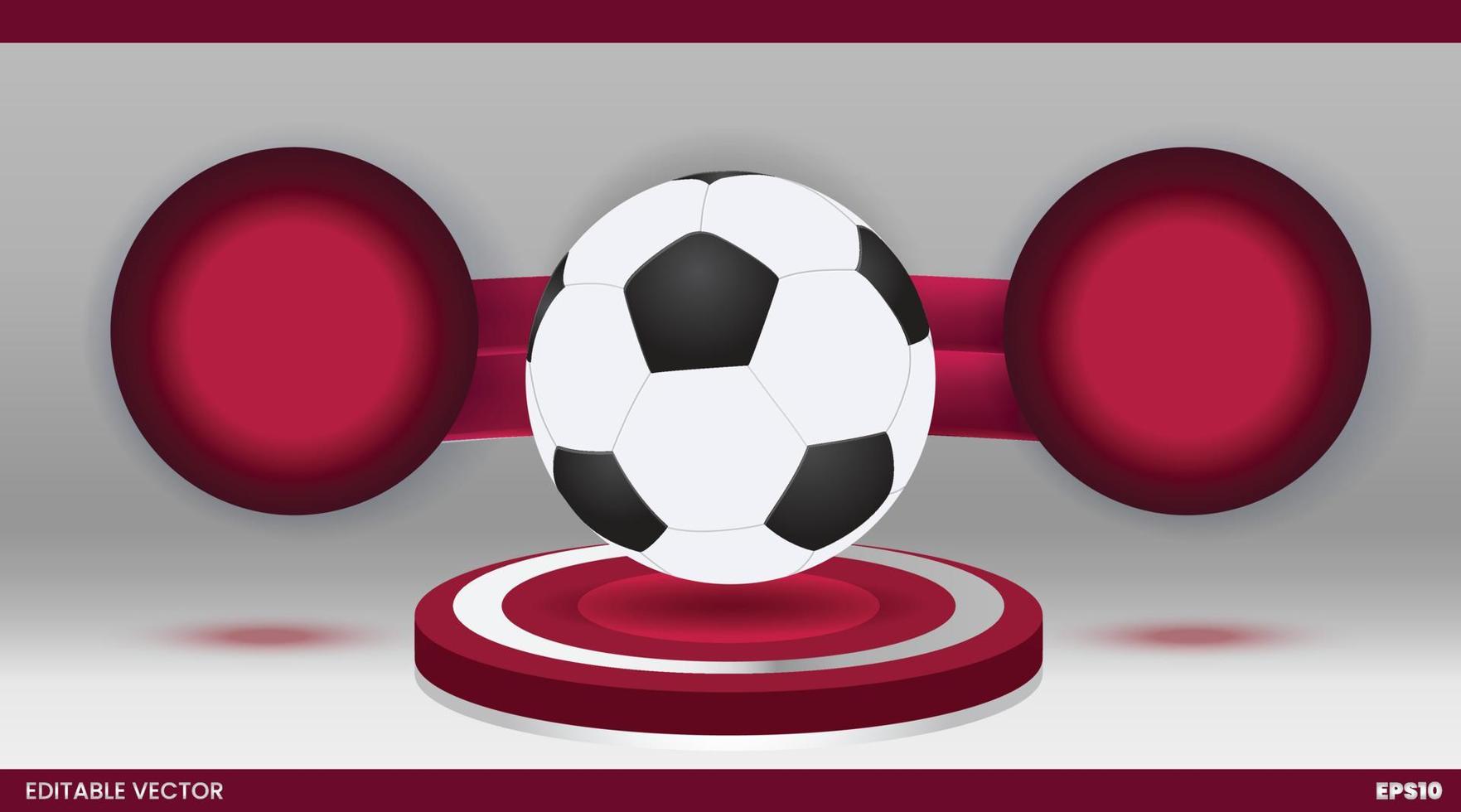 Football and Soccer match mockup free 3D vector banner template