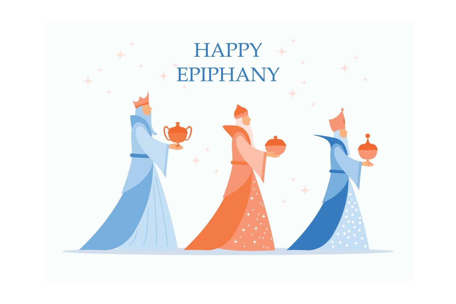 Happy epiphany day design, religion christianity god faith spirituality belief and pray theme, flat vector modern illustration