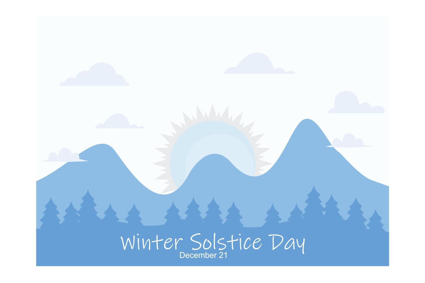 afiche o pancarta del tema del día del solsticio de invierno, adecuado para afiches, pancartas, campaña y tarjeta de saludo, ilustración moderna vectorial plana vector