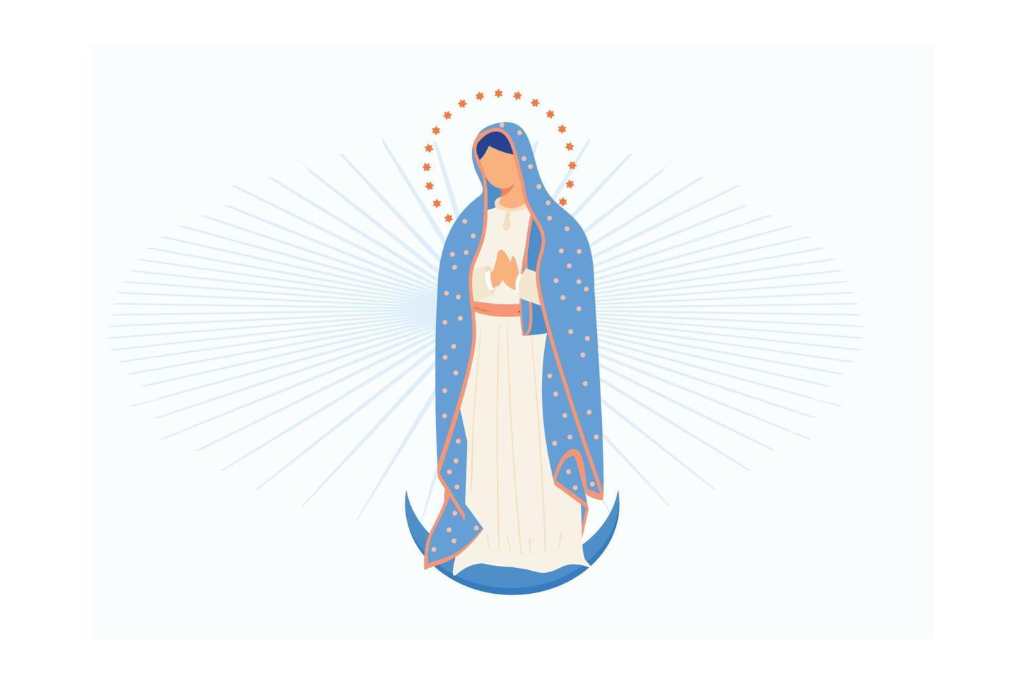 our lady of guadalupe vector, flat vector modern illustration