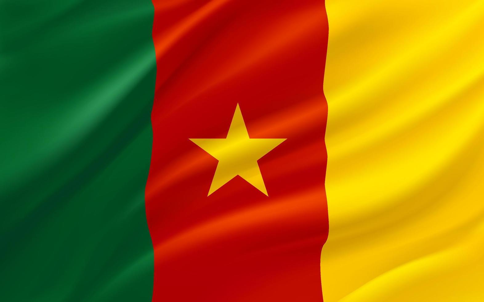 Waving flag of Cameroon. 3d vector banner