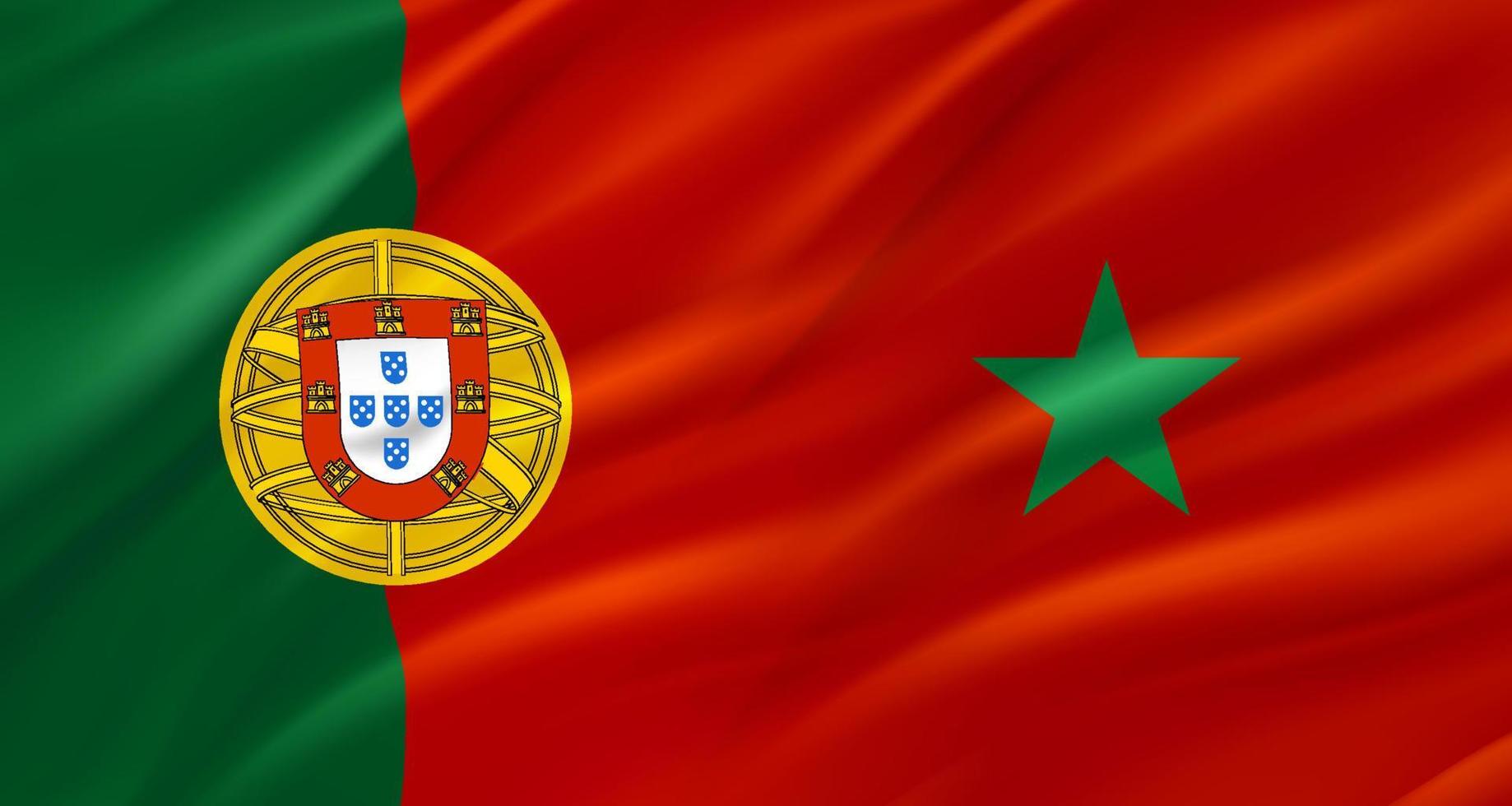 Portugal versus Morocco game score table template. 3d vector illustration