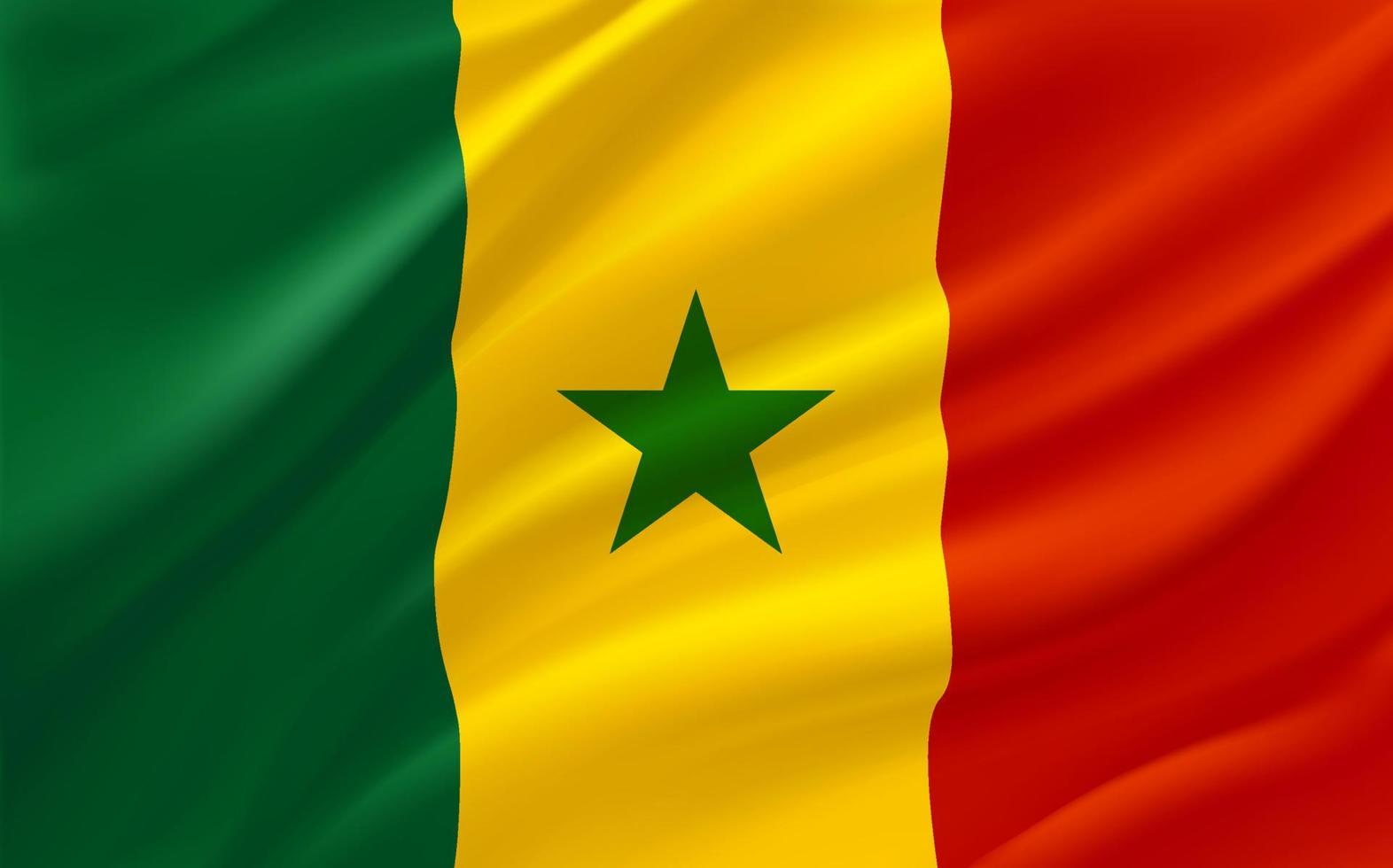 Flag of Senegal. 3d vector banner