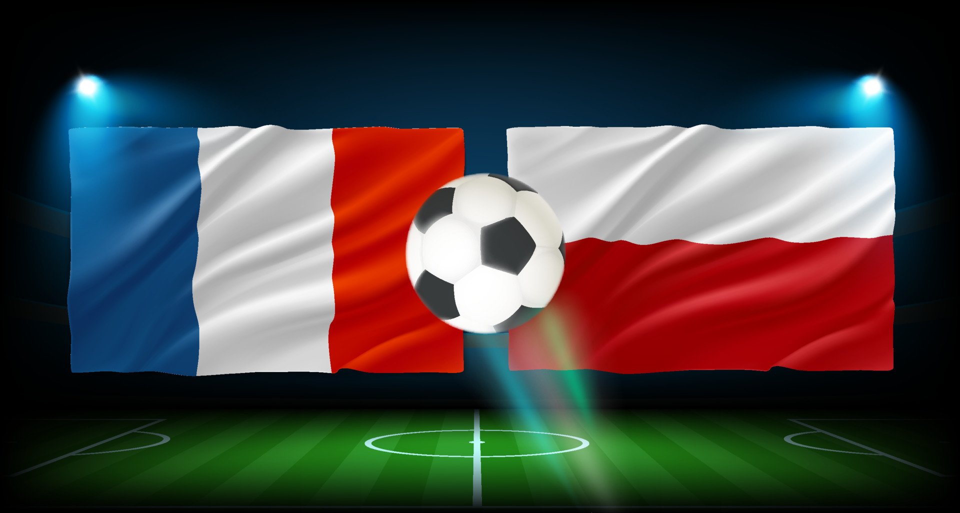 Match between France and Poland team. 3d vector concept 15451762 Vector