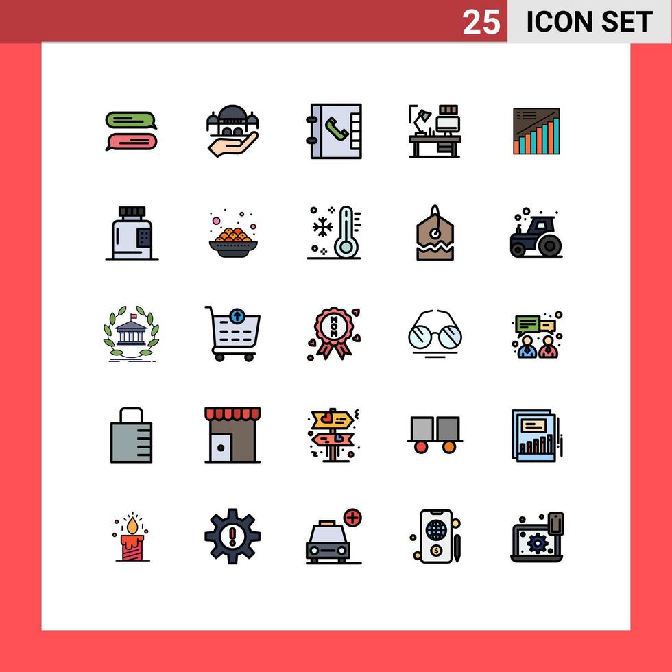 25 Creative Icons Modern Signs and Symbols of presentation graph phone chart computer Editable Vector Design Elements