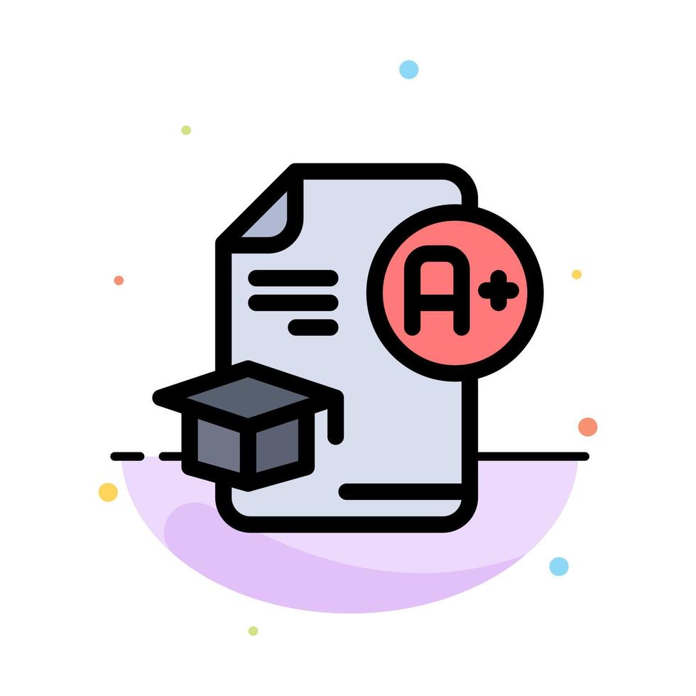 Document Cap Education Graduation A Abstract Flat Color Icon Template vector