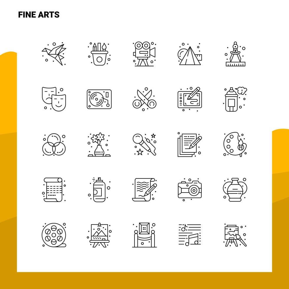 Set of Fine Arts Line Icon set 25 Icons Vector Minimalism Style Design Black Icons Set Linear pictogram pack