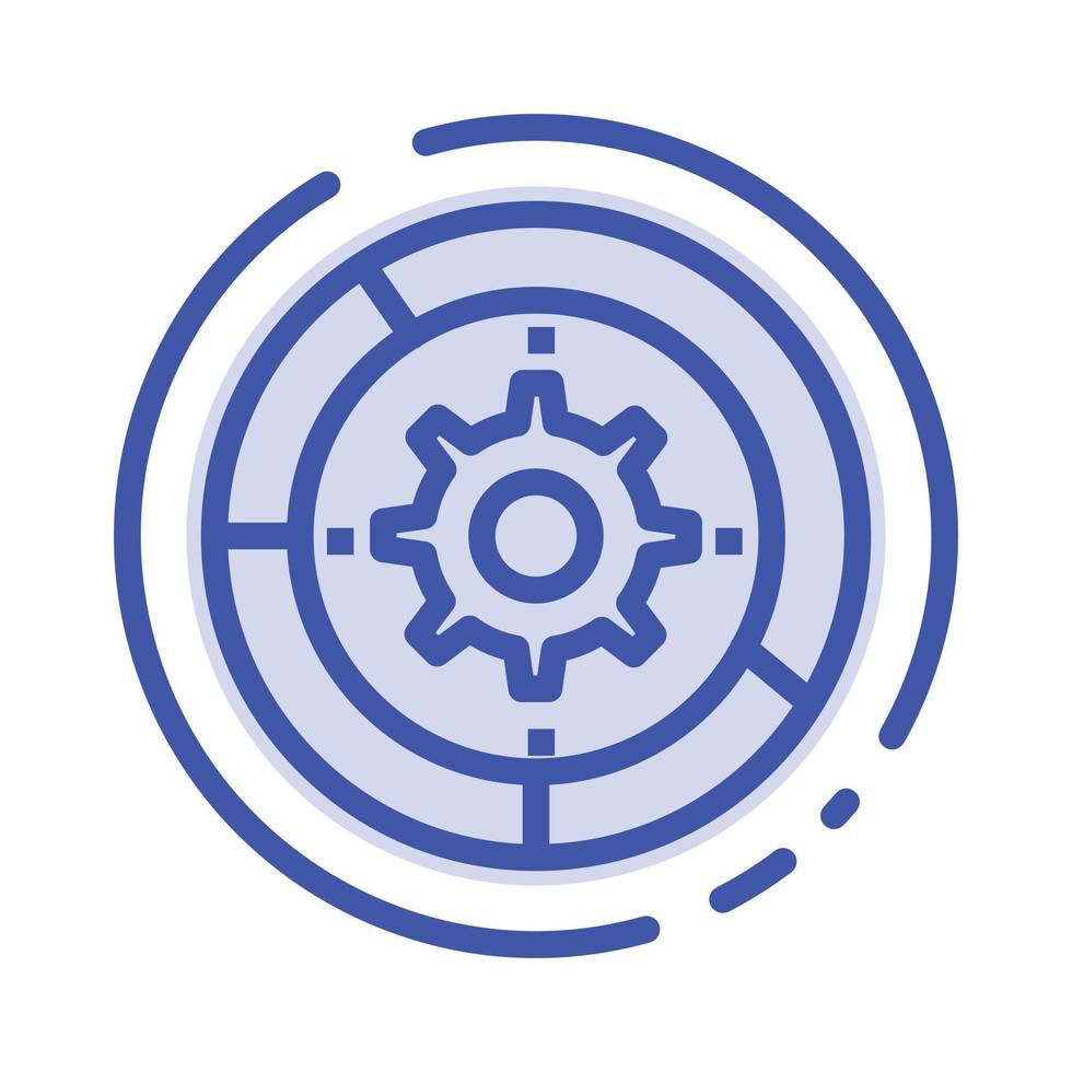 Gear Settings Setup Engine Process Blue Dotted Line Line Icon vector