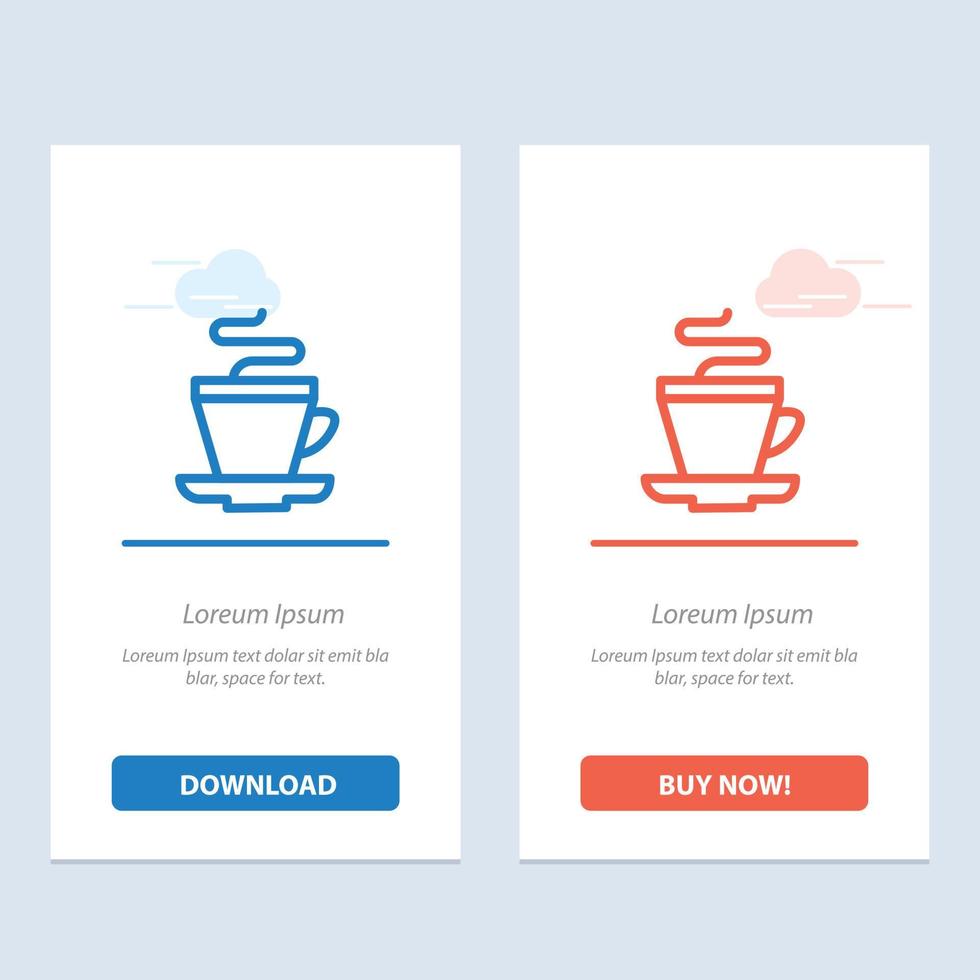 Tea Cup Coffee Indian  Blue and Red Download and Buy Now web Widget Card Template vector