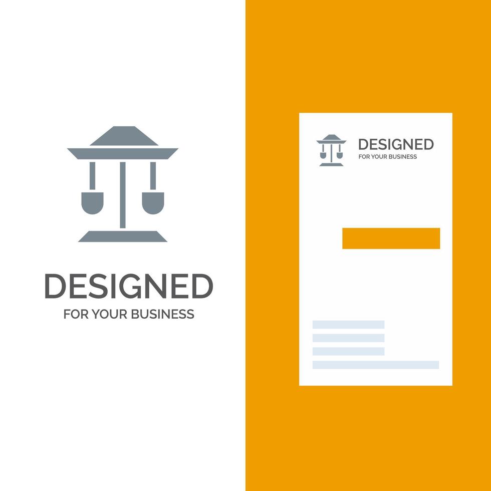 Drum Well Law Balance Grey Logo Design and Business Card Template vector